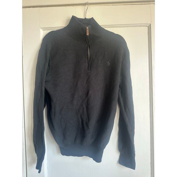 Polo Ralph Lauren Men’s Black Pullover Sweater with Black Logo – Size L - Picture 3 of 11